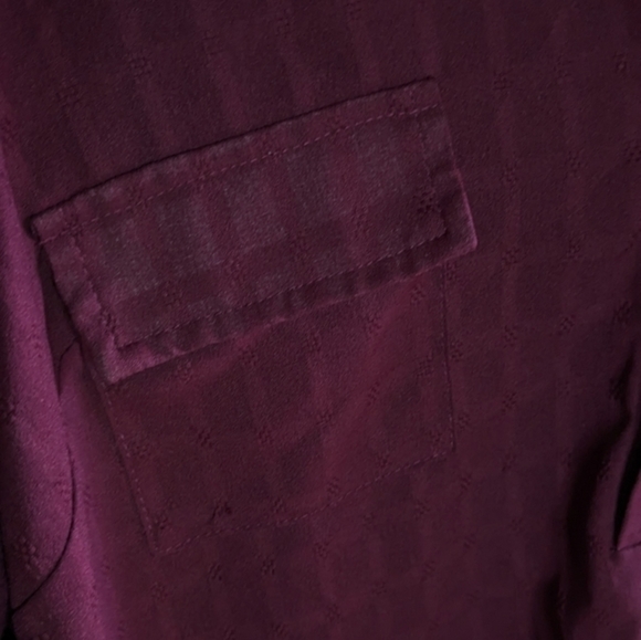 Skies are Blue XL Maroon Collared Tunic Shirt w/ Roll Up Sleeves‎ - Picture 5 of 10